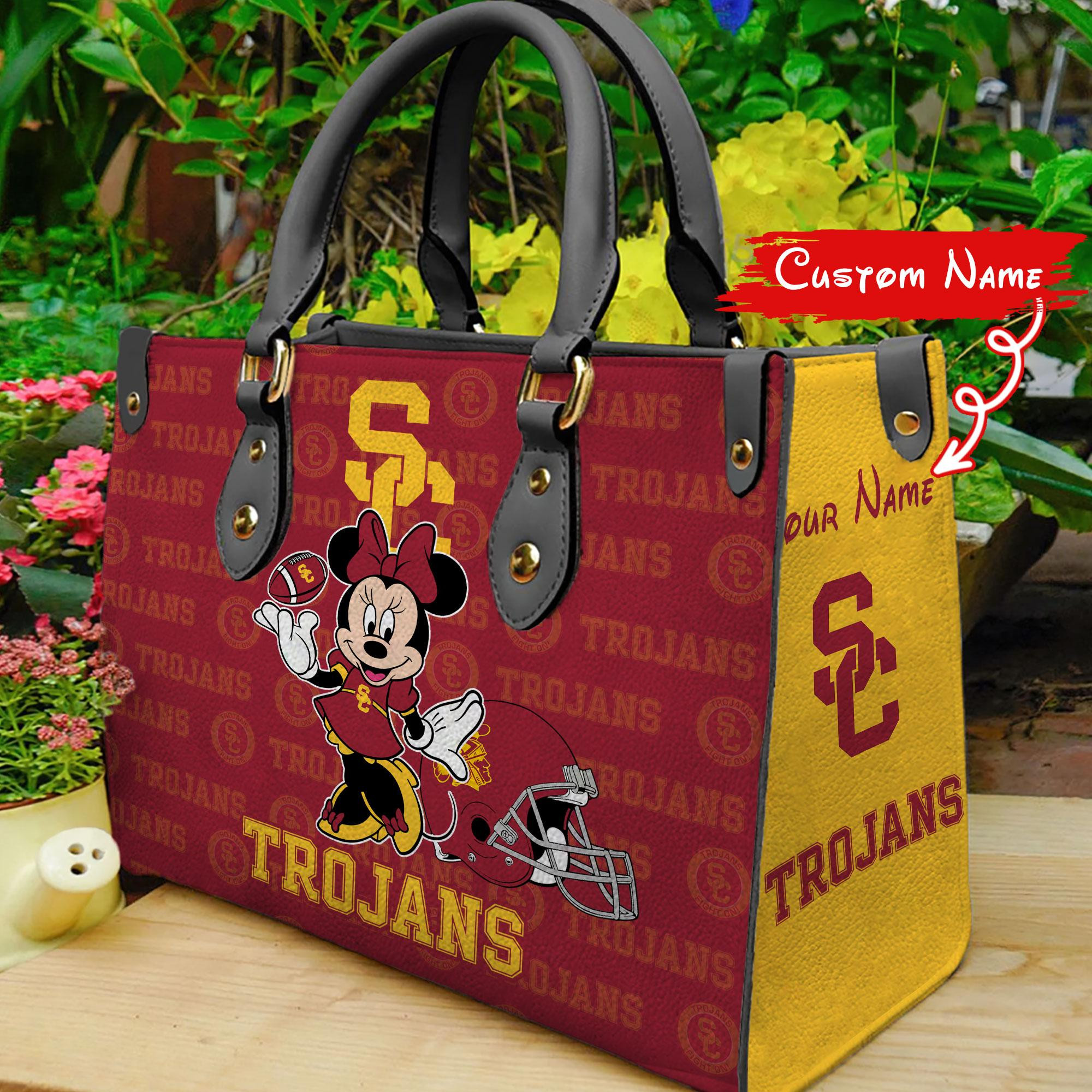 Sportswearmerch USC Trojans NCAA x Minnie Women Leather Handbag For Fan