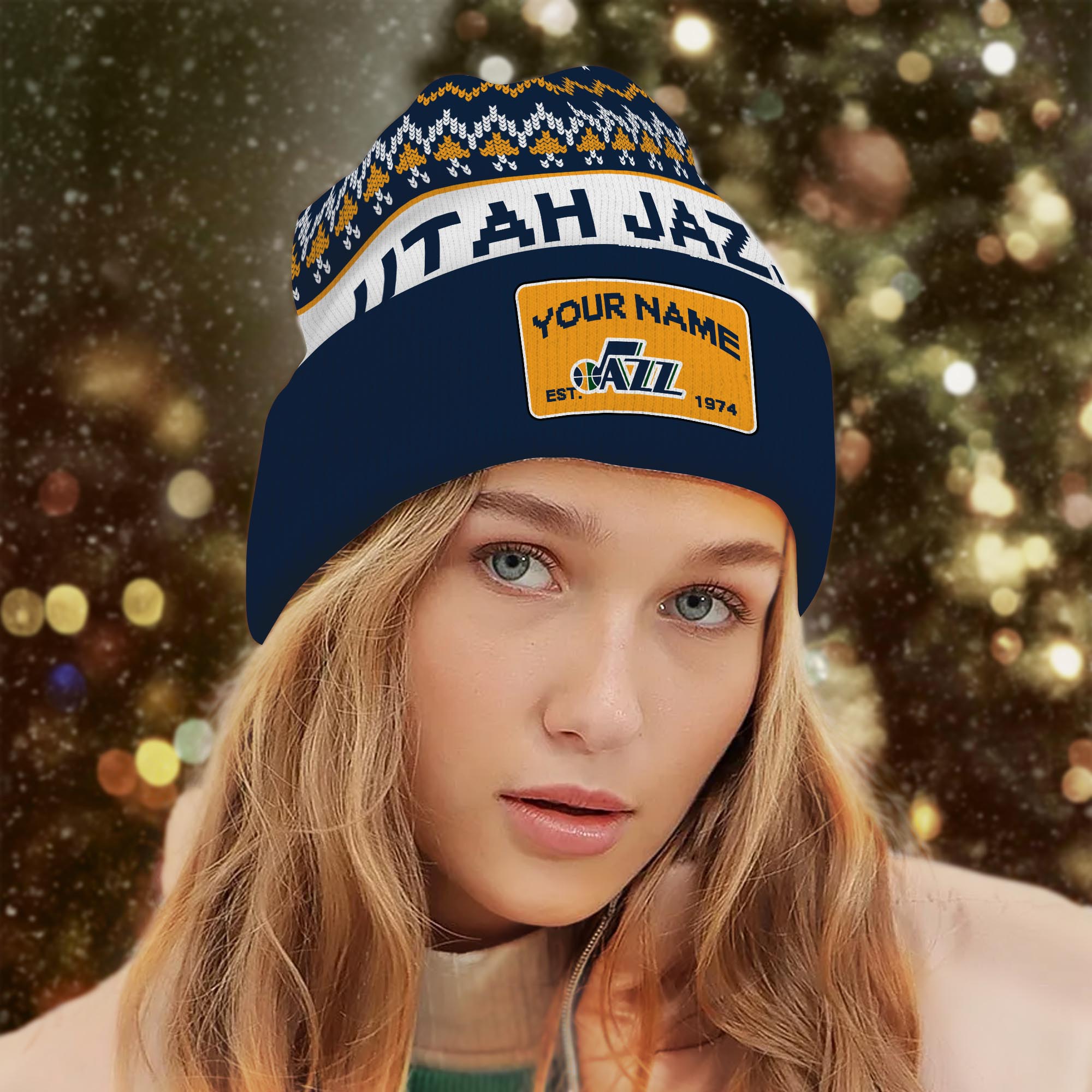 Sportswearmerch Utah Jazz NBA Christmas Beanie Hat For Fan