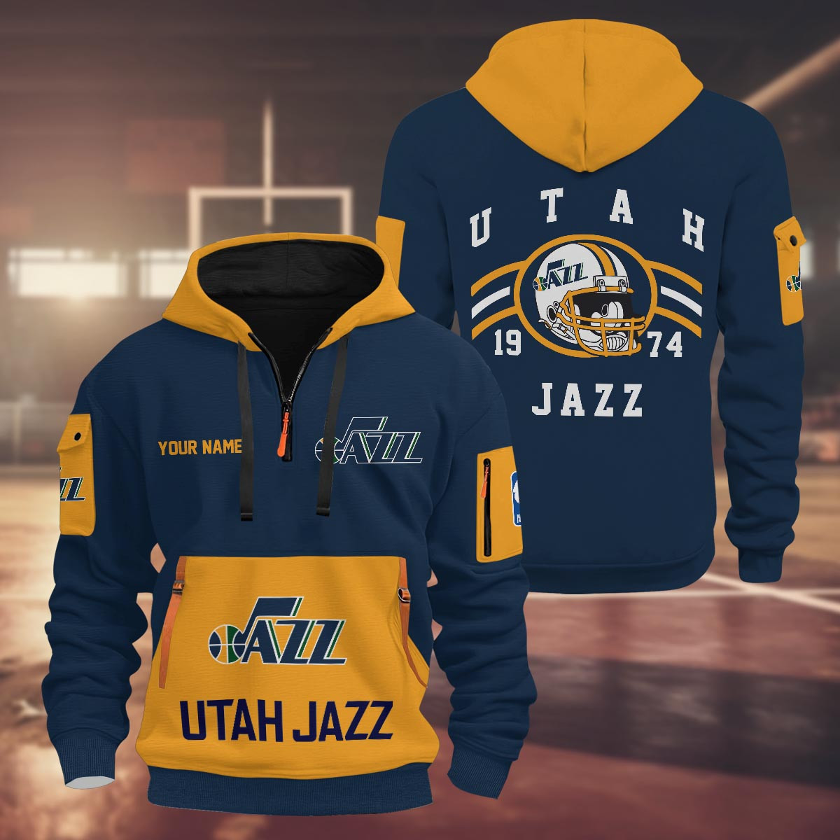 Sportswearmerch Utah Jazz NBA Half Zip Hoodie Personalized For Fan