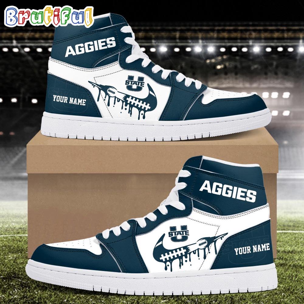Sportswearmerch Utah State Aggies NCAA AJ1 High Sneakers Shoes For Men And Women