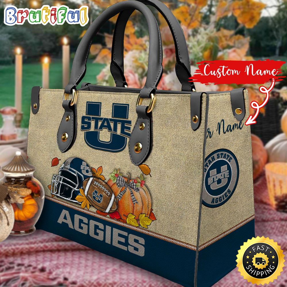 Sportswearmerch Utah State Aggies NCAA Autumn Leather Handbag For Fan