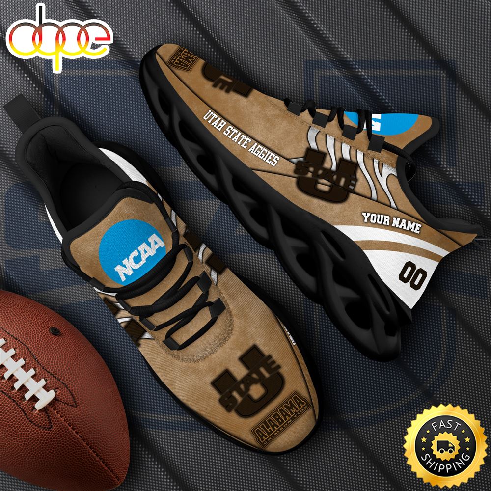 Sportswearmerch Utah State Aggies NCAA Black Max Soul Shoes Sneakers For Men And Women