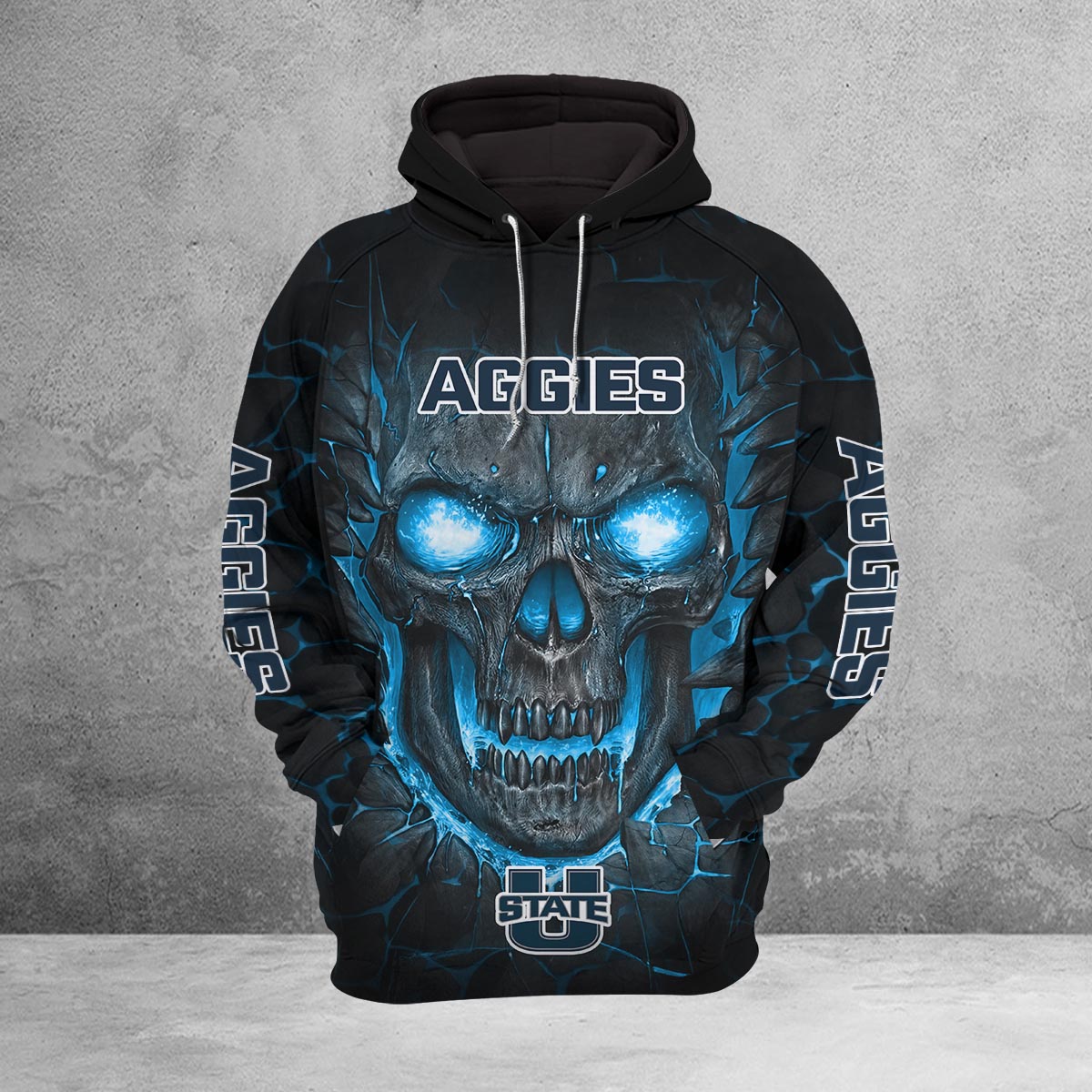 Sportswearmerch Utah State Aggies NCAA Lava Skull Hoodie For Fan