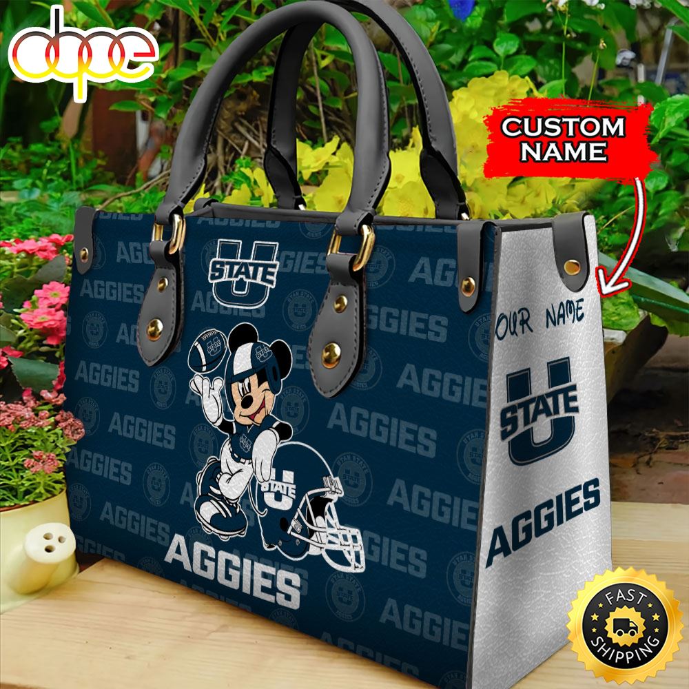 Sportswearmerch Utah State Aggies NCAA Mickey Leather Bag For Fan