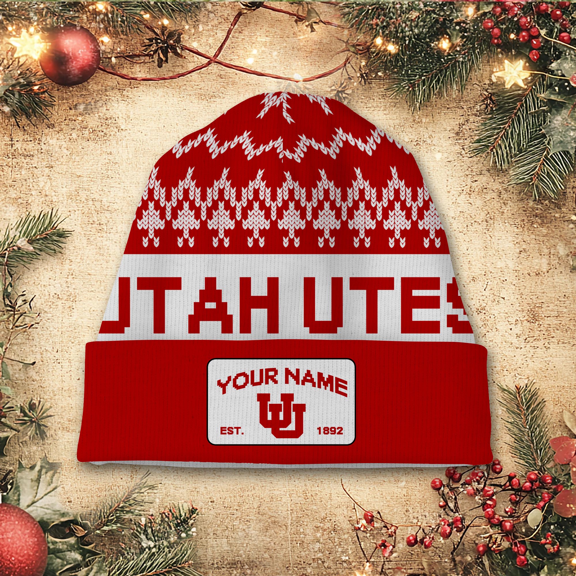 Sportswearmerch Utah Utes NCAA Christmas Beanie Hat For Fan