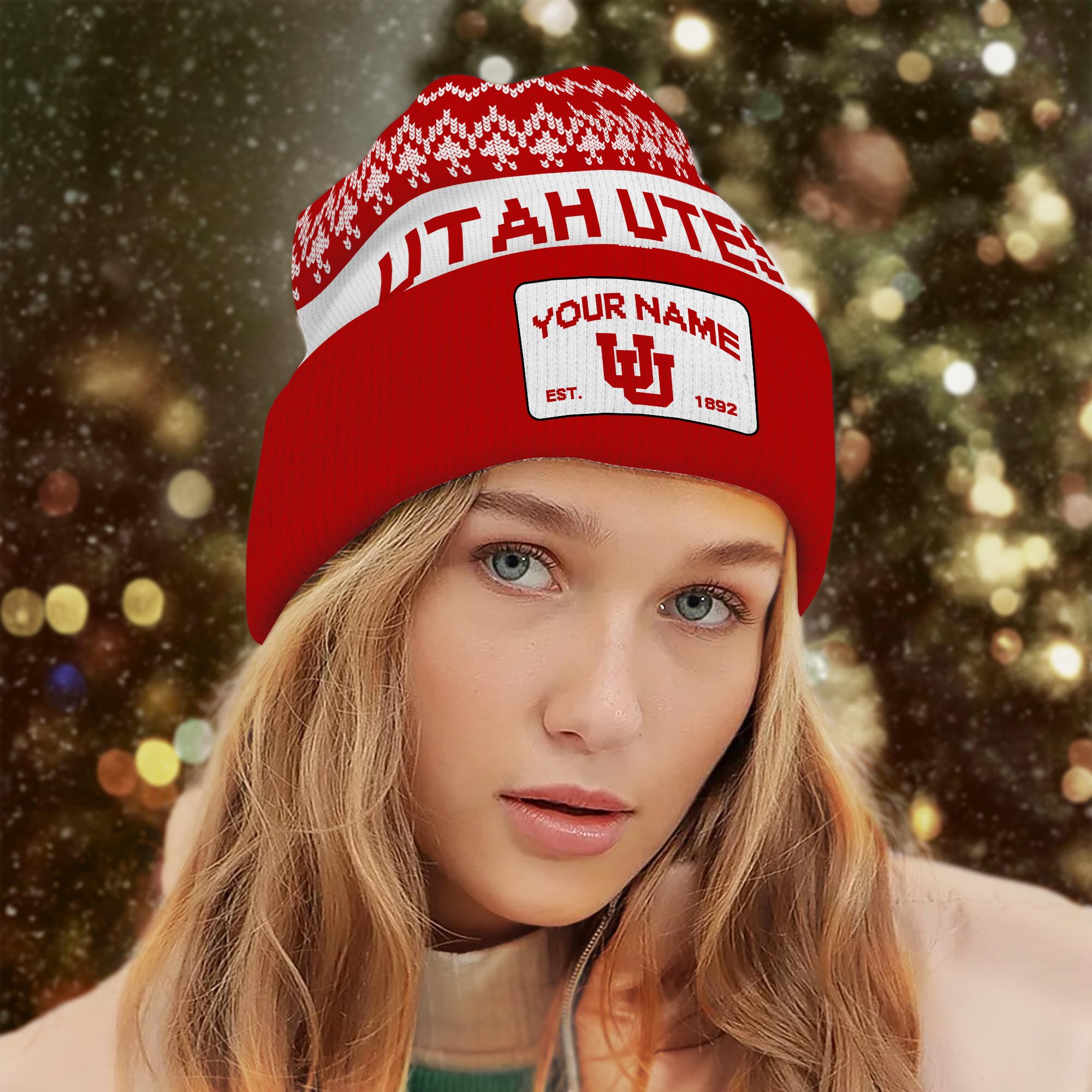 Sportswearmerch Utah Utes NCAA Christmas Beanie Hat For Fan