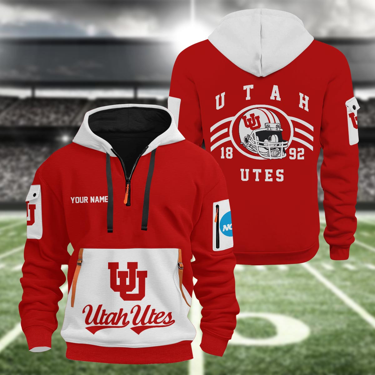 Sportswearmerch Utah Utes NCAA Half Zip Hoodie Personalized For Fan