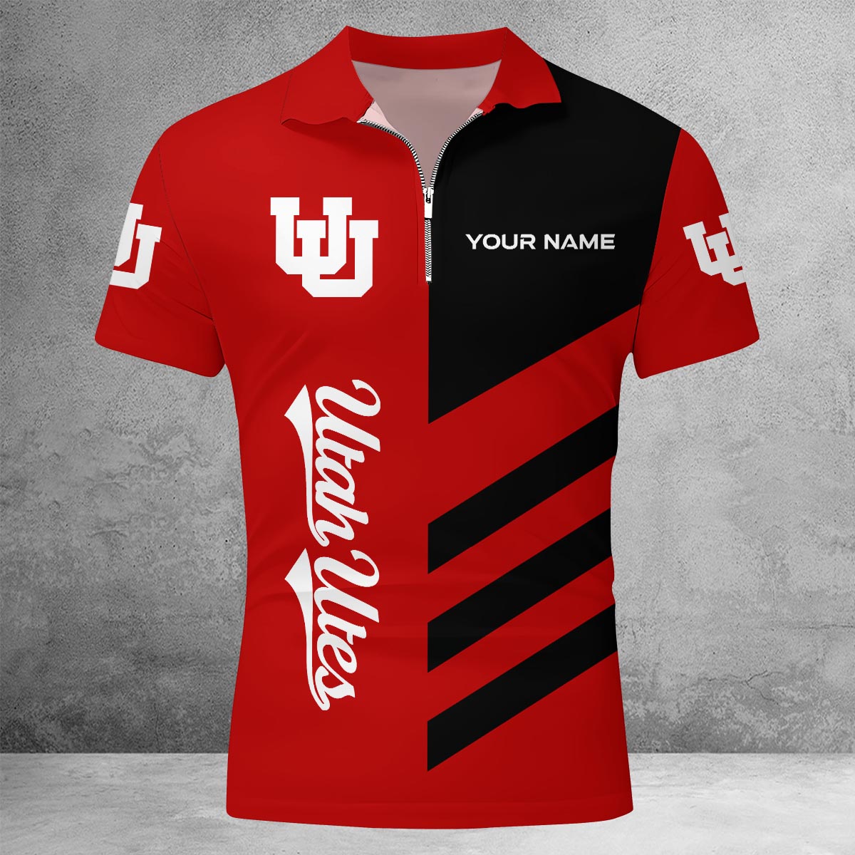 Sportswearmerch Utah Utes NCAA Lapel Zip Polo Shirt For Fan