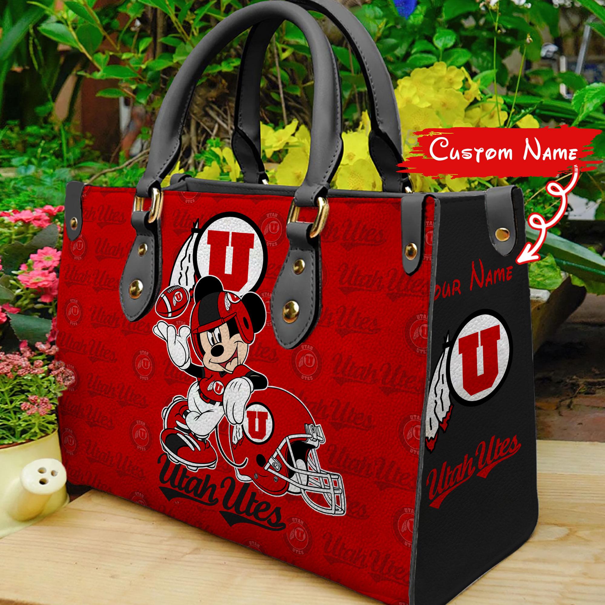 Sportswearmerch Utah Utes NCAA x Mickey Women Leather Handbag For Fan