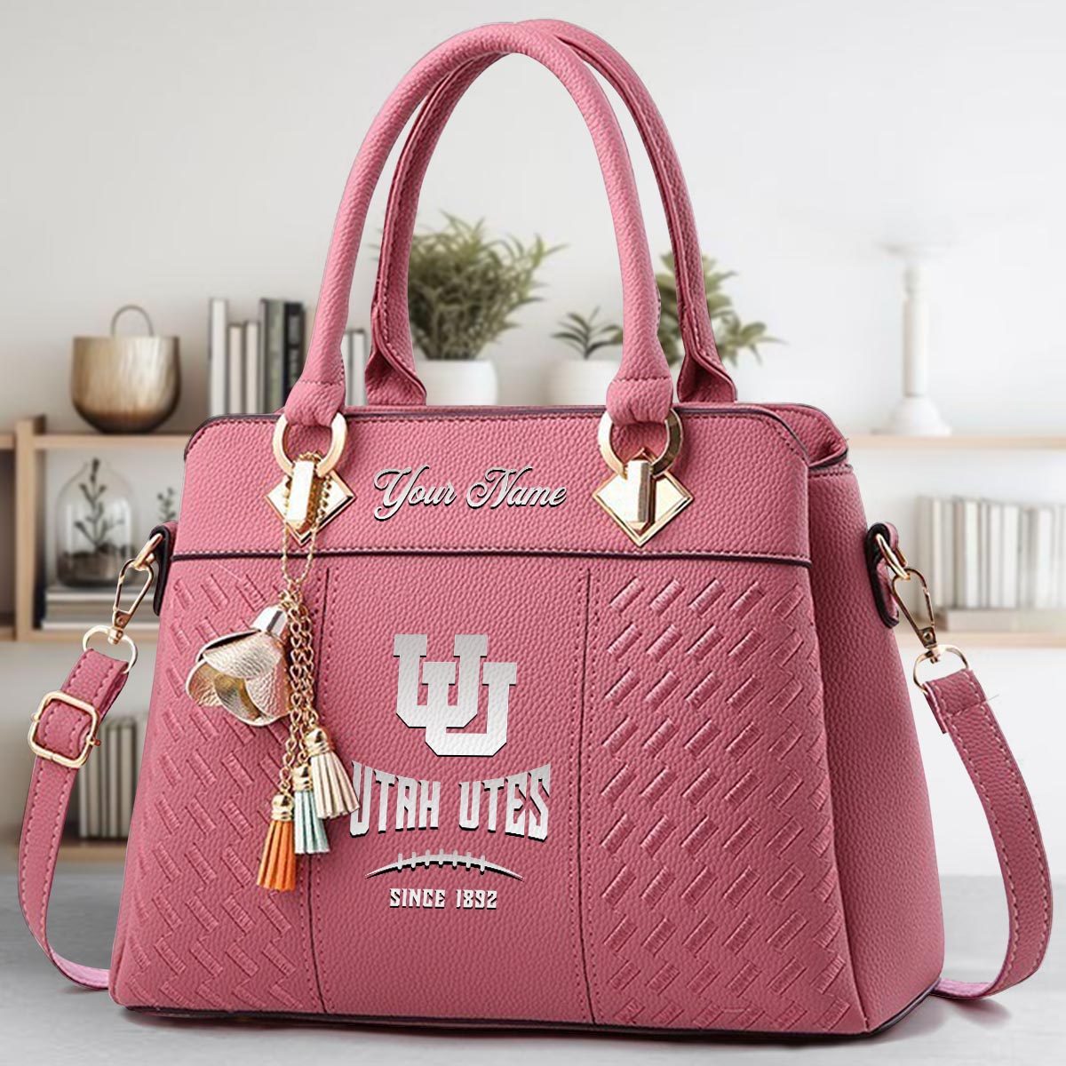 Sportswearmerch Utah Utes NCAA Zip Leather Handbag For Fan