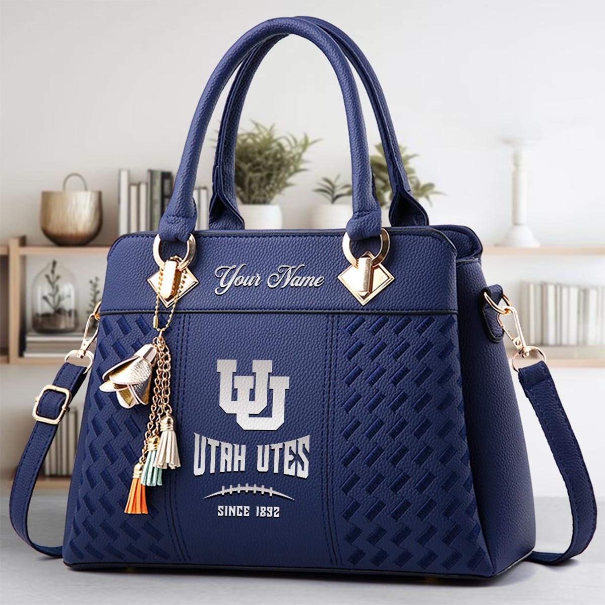 Sportswearmerch Utah Utes NCAA Zip Leather Handbag For Fan
