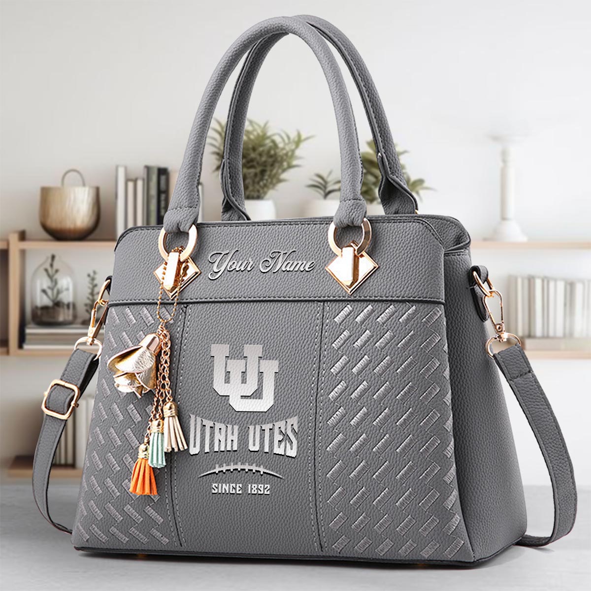 Sportswearmerch Utah Utes NCAA Zip Leather Handbag For Fan
