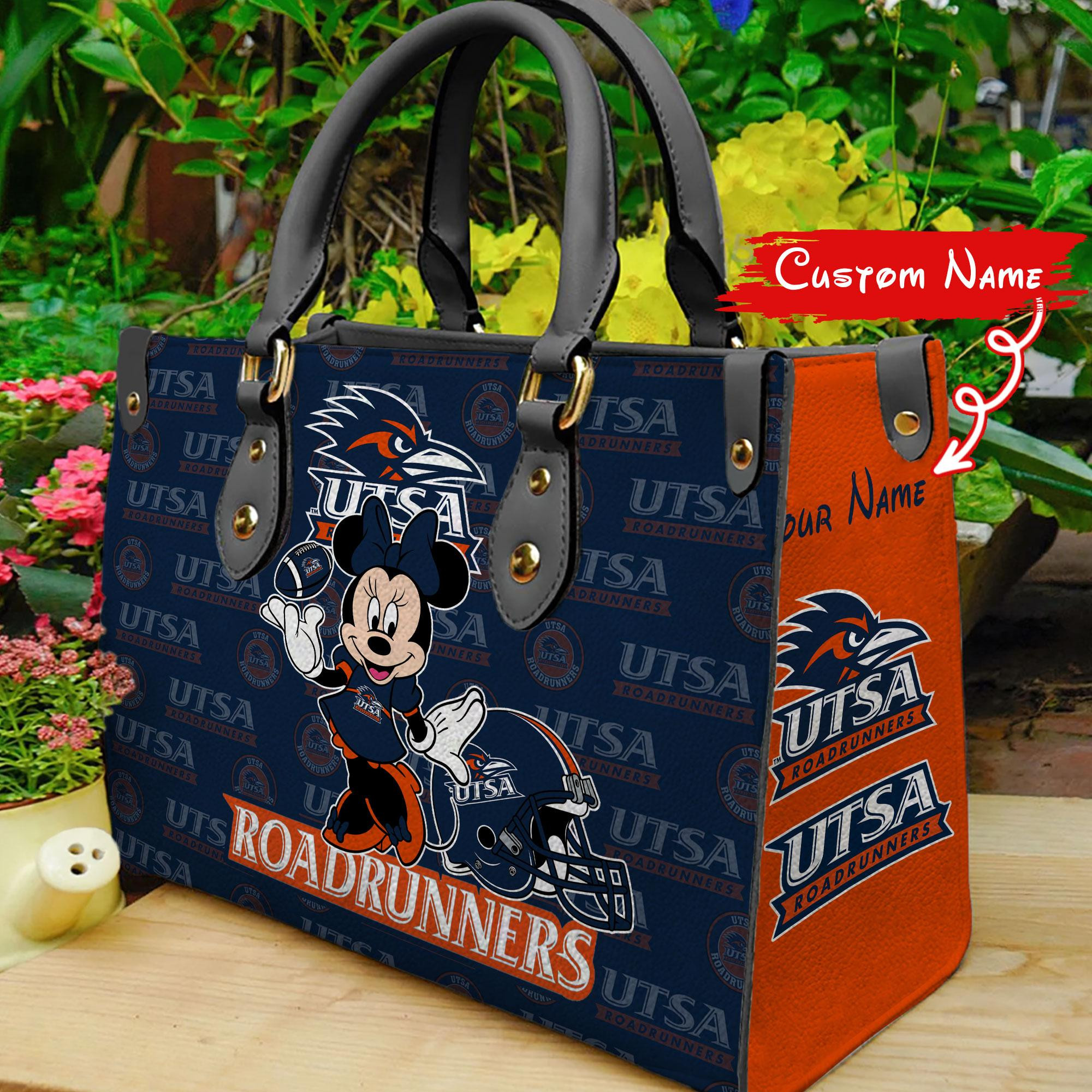 Sportswearmerch UTSA Roadrunners NCAA x Minnie Women Leather Handbag For Fan