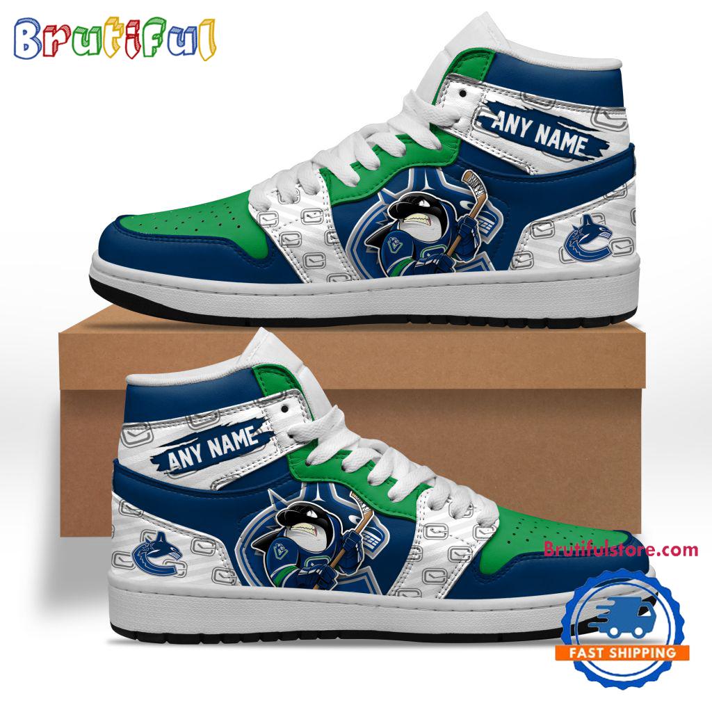 Sportswearmerch Vancouver Canucks NHL AJ1 High Sneakers Shoes For Men And Women