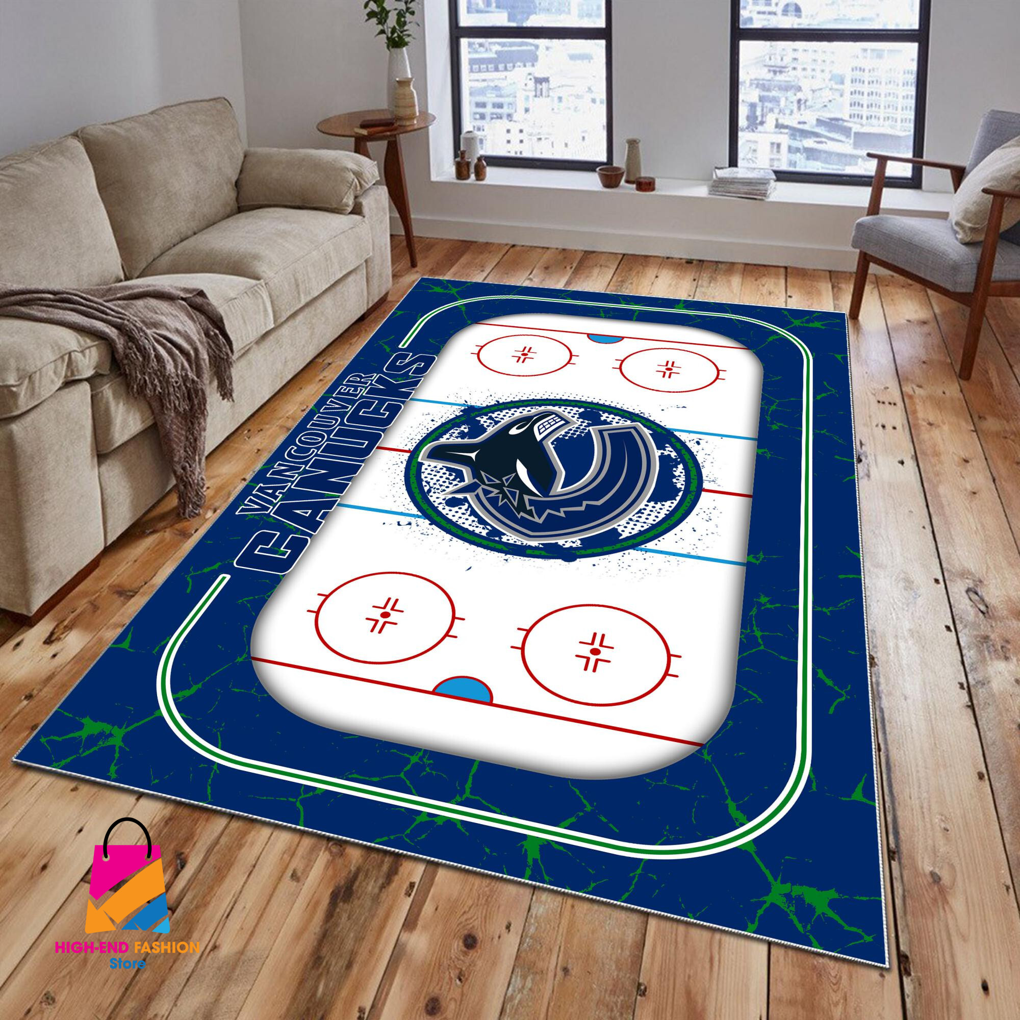 Sportswearmerch Vancouver Canucks NHL Area Rug For Fan