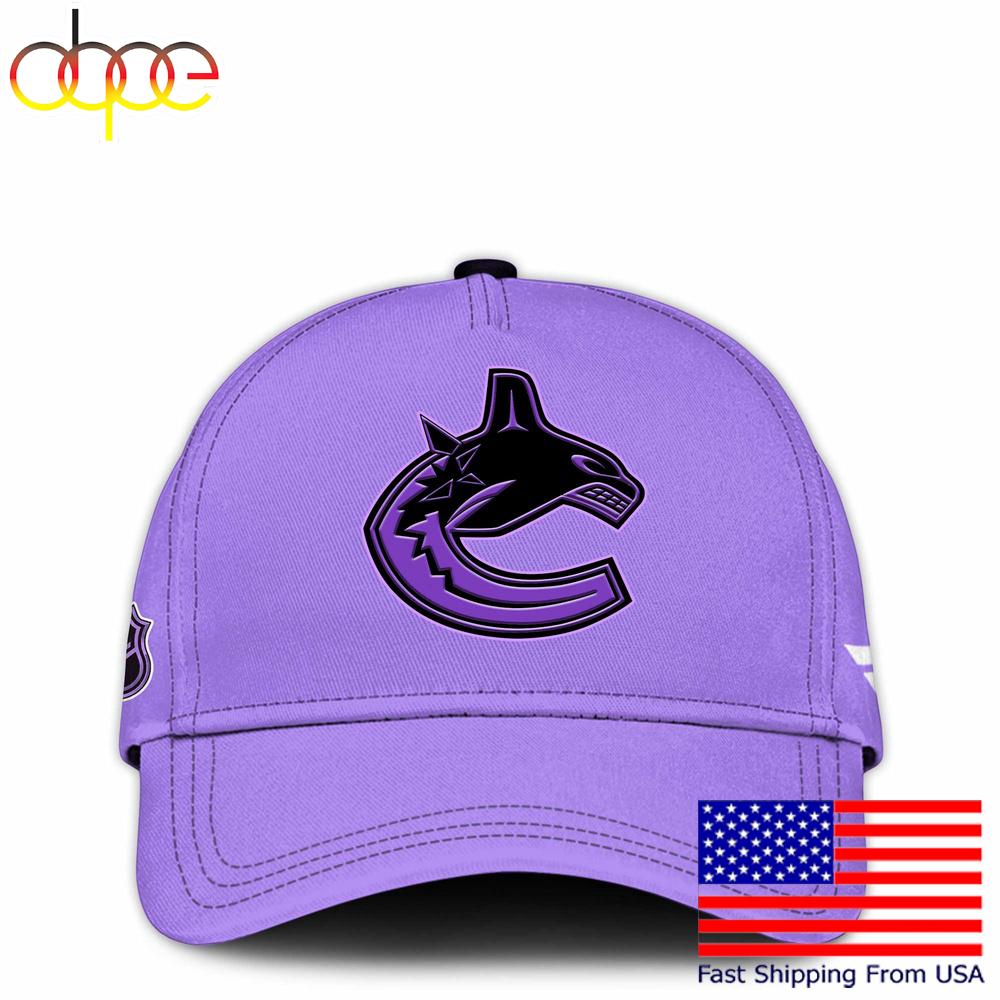 Sportswearmerch Vancouver Canucks NHL Purple Fight Cancer Classic Cap For Fan