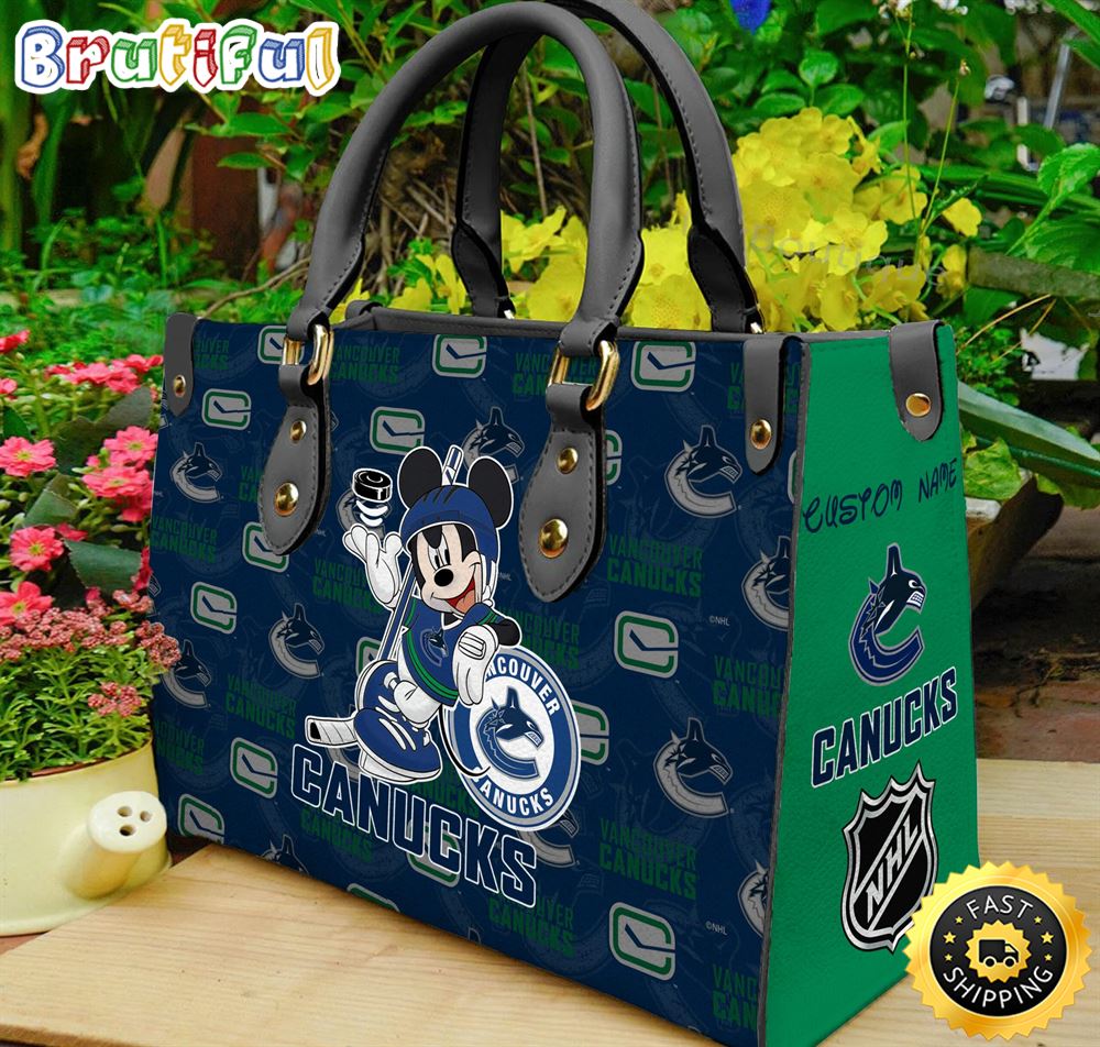 Sportswearmerch Vancouver Canucks NHL x Mickey Leather Handbag For Fan