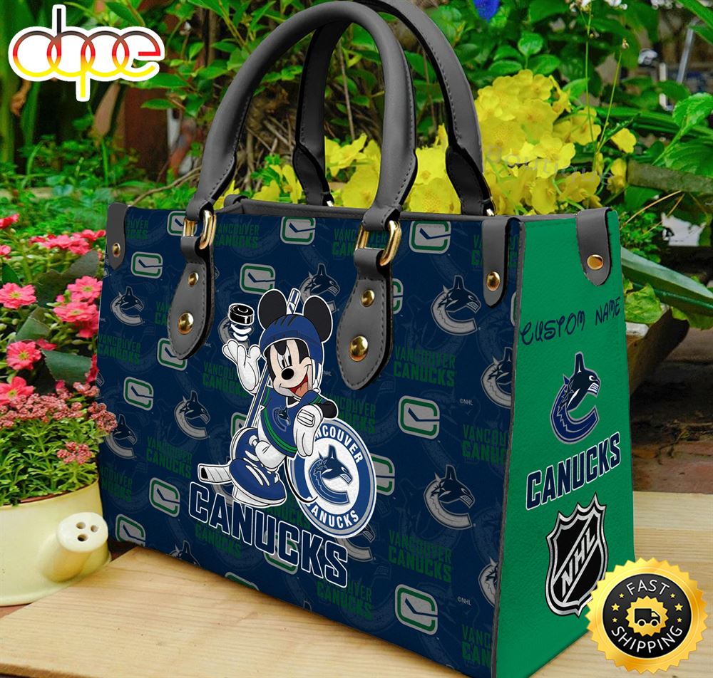 Sportswearmerch Vancouver Canucks NHL x Mickey Women Leather Hand Bag For Fan