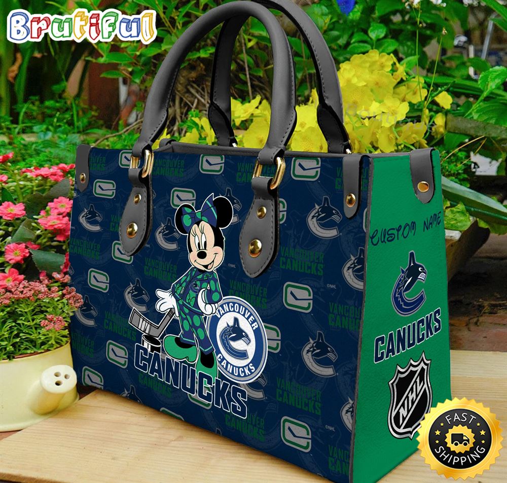 Sportswearmerch Vancouver Canucks NHL x Minnie Leather Handbag For Fan