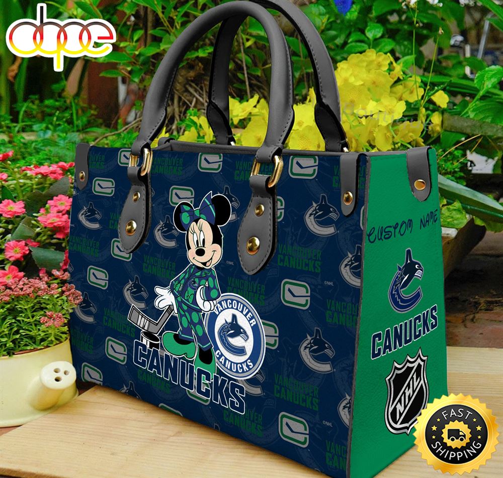 Sportswearmerch Vancouver Canucks NHL x Minnie Women Leather Hand Bag For Fan