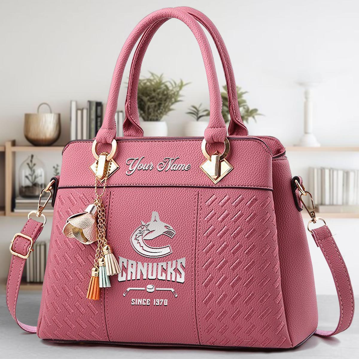 Sportswearmerch Vancouver Canucks NHL Zip Leather Handbag For Fan