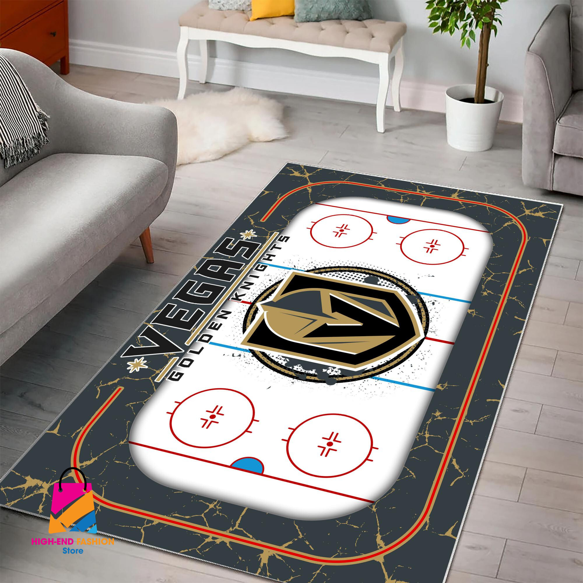 Sportswearmerch Vegas Golden Knights NHL Area Rug For Fan