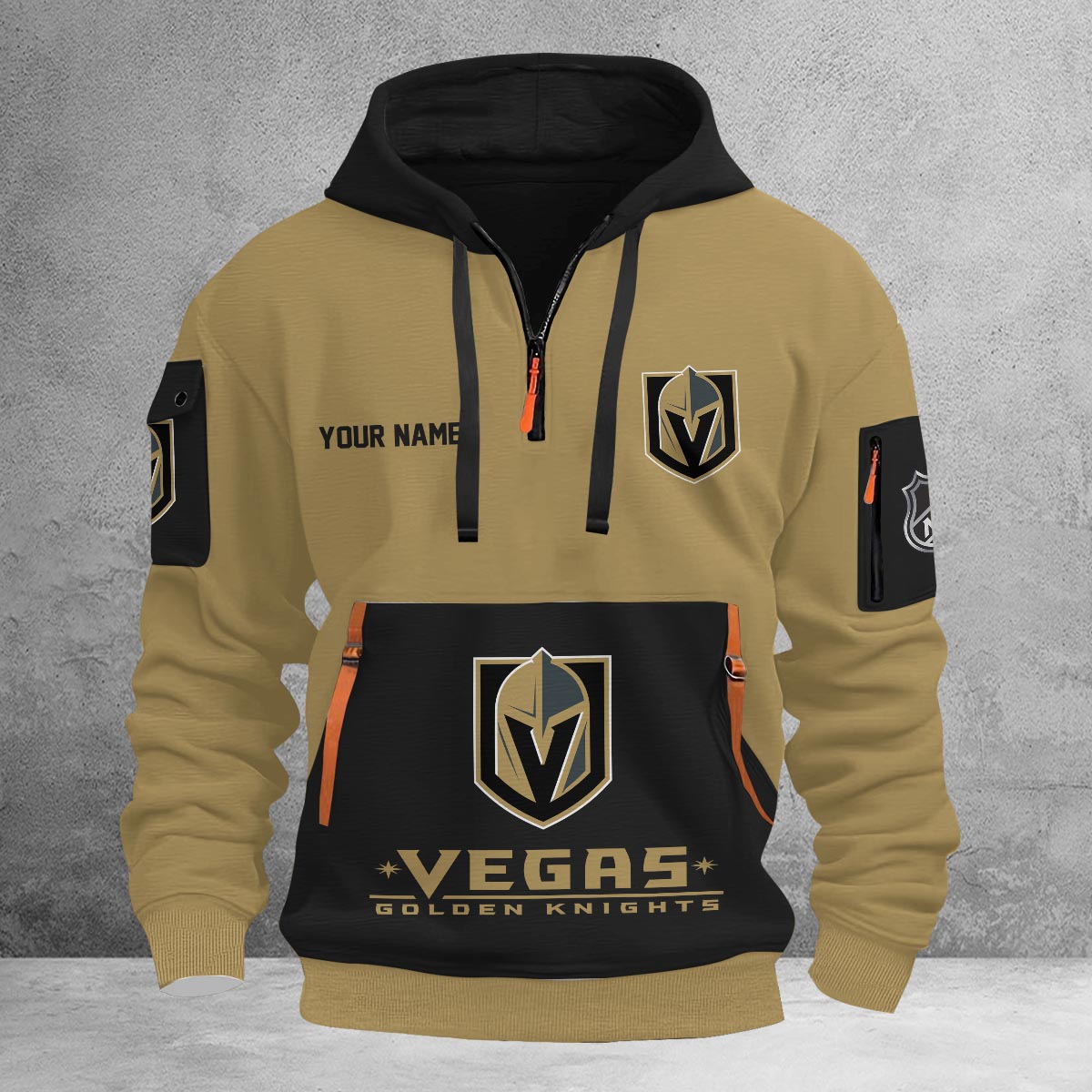 Sportswearmerch Vegas Golden Knights NHL Half Zip Hoodie Personalized For Fan