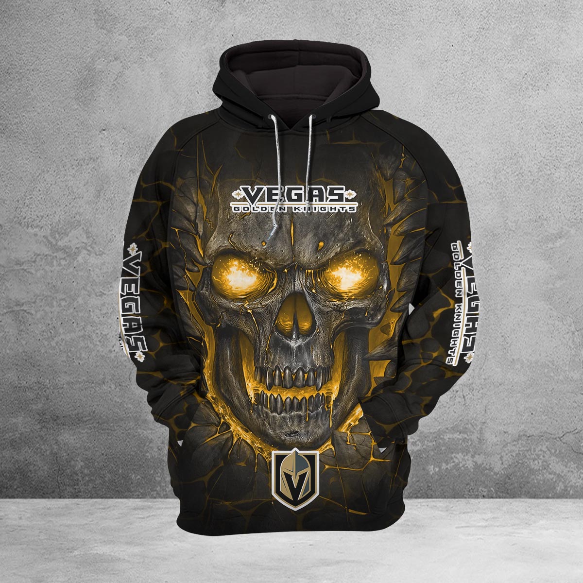 Sportswearmerch Vegas Golden Knights NHL Lava Skull Hoodie For Fan
