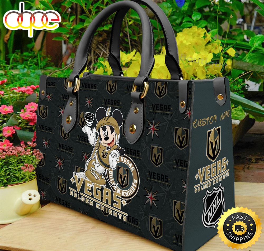 Sportswearmerch Vegas Golden Knights NHL x Mickey Women Leather Hand Bag For Fan