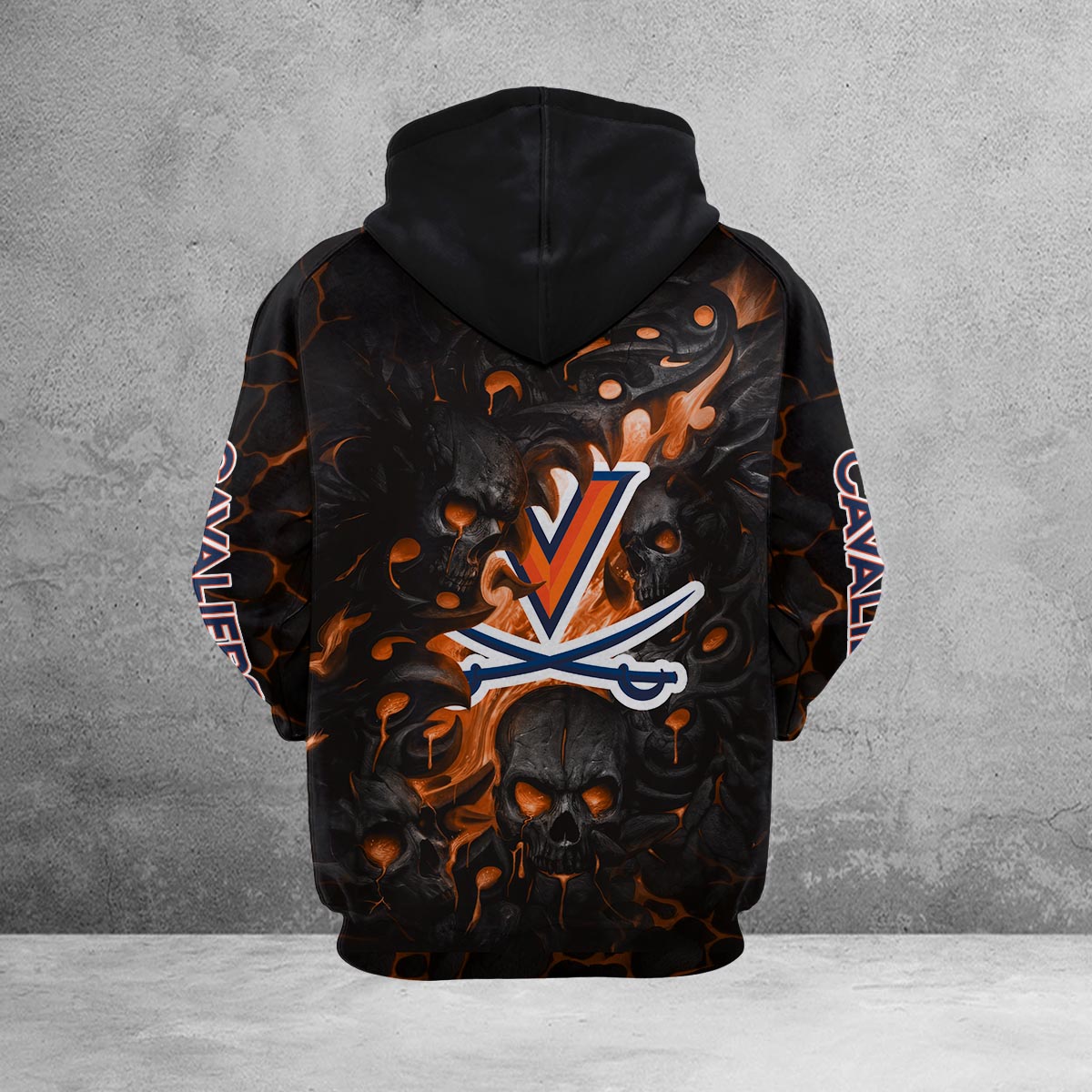 Sportswearmerch Virginia Cavaliers NCAA Lava Skull Hoodie For Fan