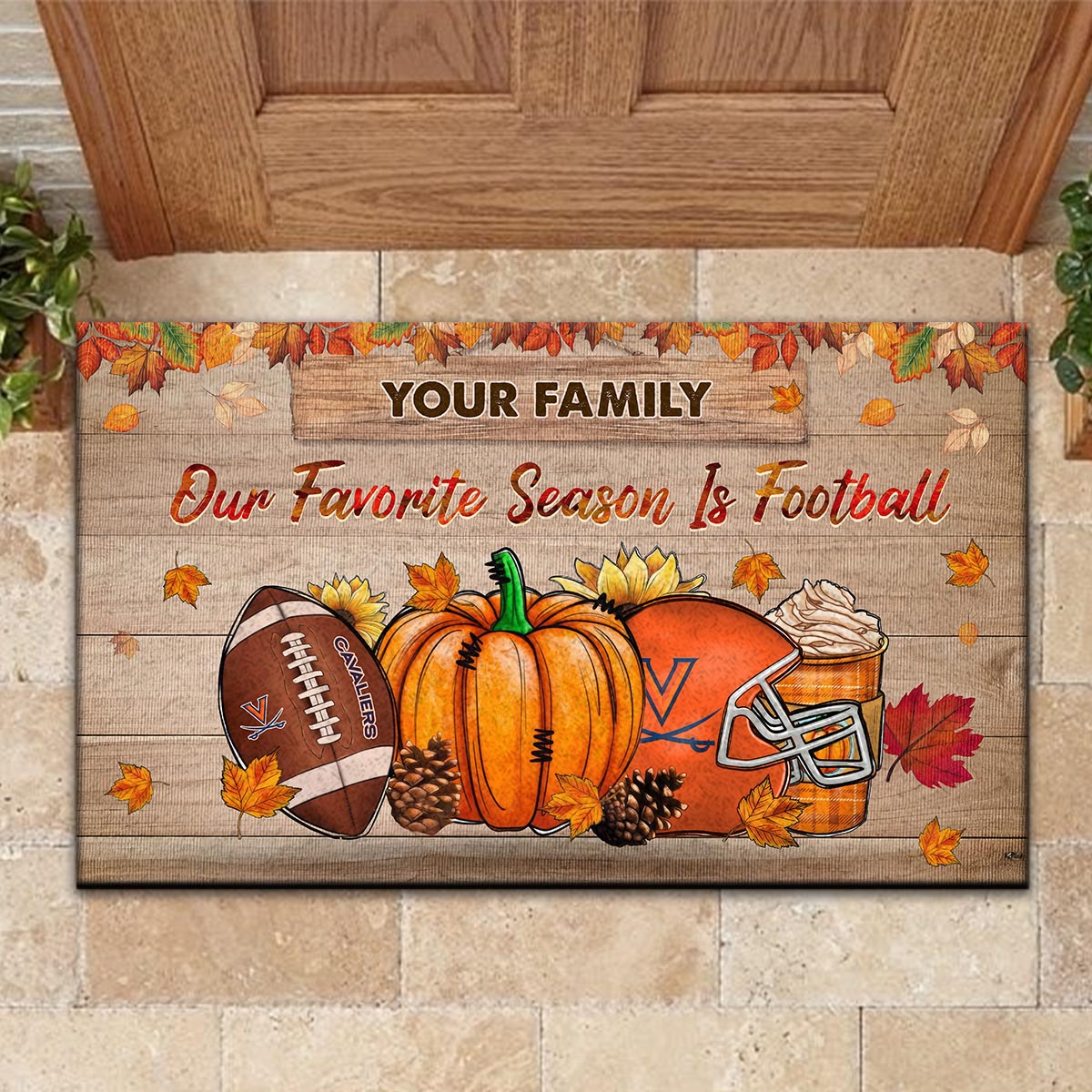 Sportswearmerch Virginia Cavaliers NCAA Our Favorite Season is Football Doormat For Fan