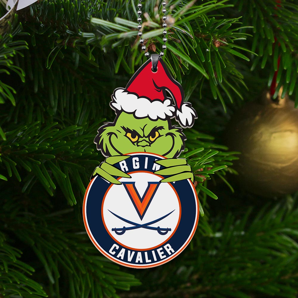 Sportswearmerch Virginia Cavaliers NCAA x Grinch Christmas Acrylic Ornament For Fans