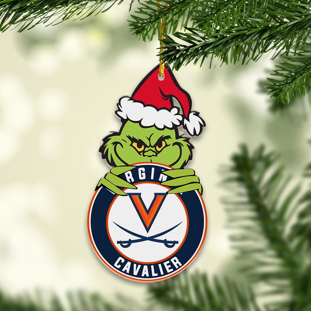 Sportswearmerch Virginia Cavaliers NCAA x Grinch Christmas Acrylic Ornament For Fans