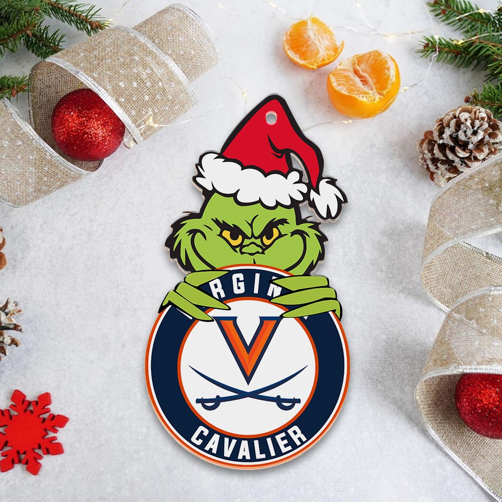 Sportswearmerch Virginia Cavaliers NCAA x Grinch Christmas Acrylic Ornament For Fans