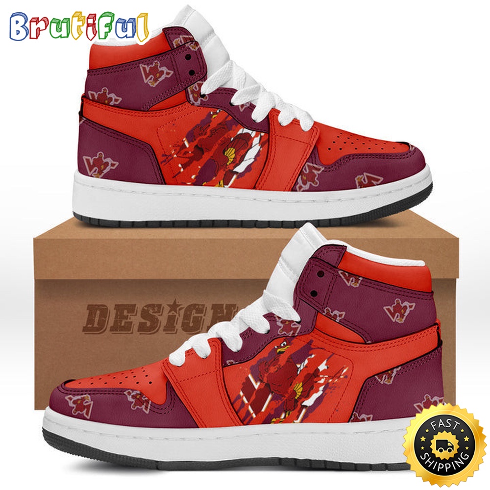 Sportswearmerch Virginia Tech Hokies NCAA AJ1 High Sneakers Shoes For Men And Women