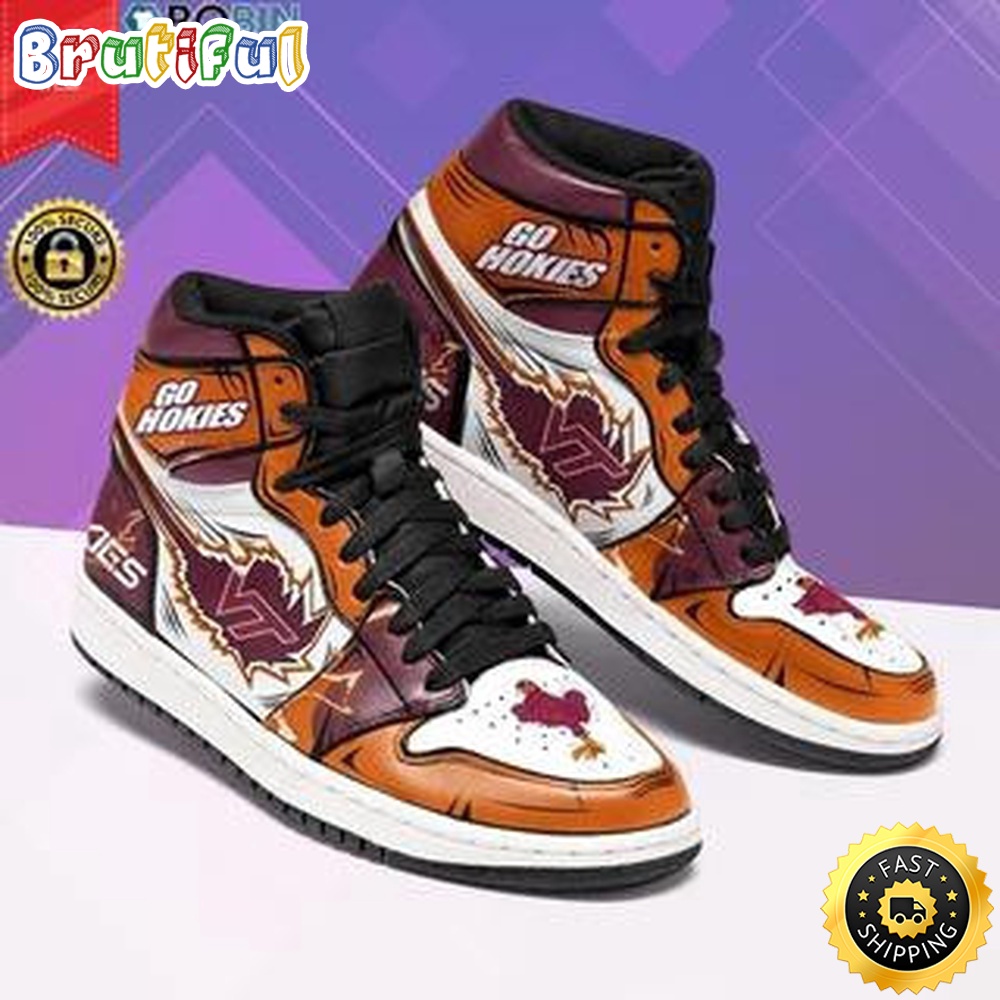 Sportswearmerch Virginia Tech Hokies NCAA AJ1 High Sneakers Shoes For Men And Women