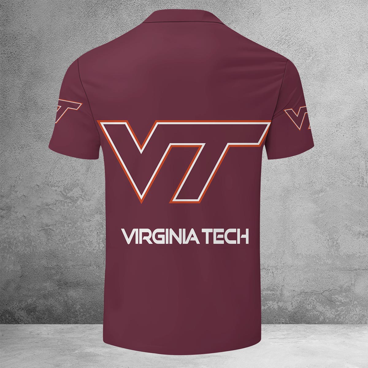 Sportswearmerch Virginia Tech Hokies NCAA Lapel Zip Polo Shirt For Fan