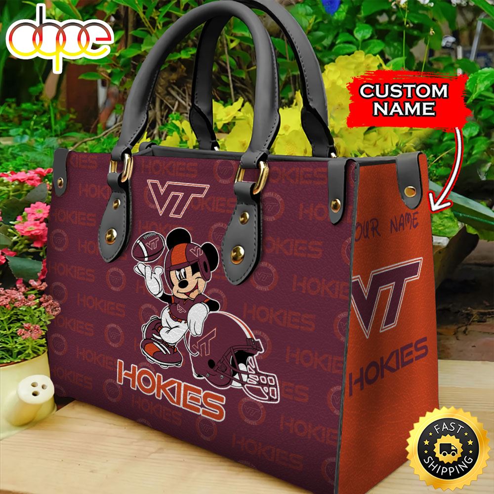 Sportswearmerch Virginia Tech Hokies NCAA Mickey Leather Bag For Fan