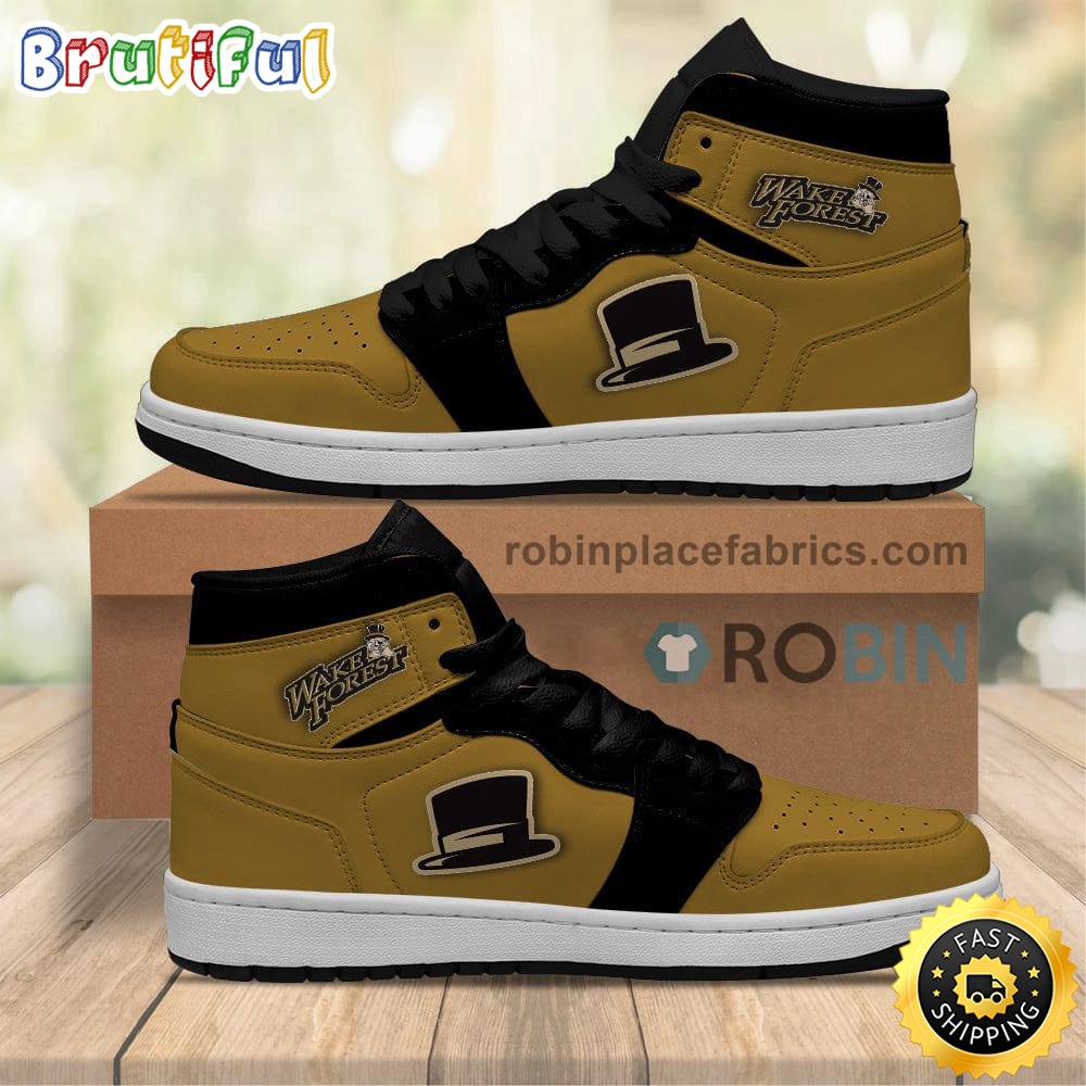 Sportswearmerch Wake Forest Demon Deacons NCAA AJ1 High Sneakers Shoes For Men And Women