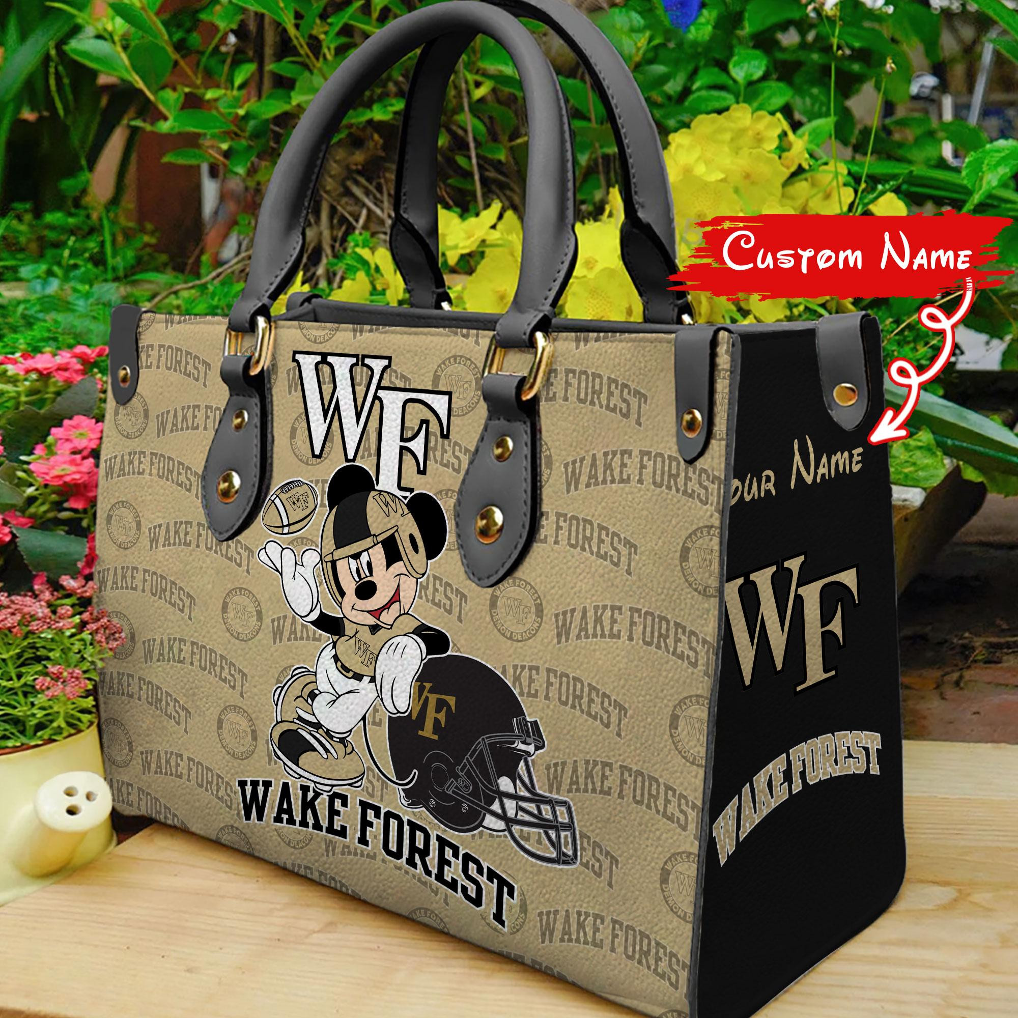 Sportswearmerch Wake Forest Demon Deacons NCAA x Mickey Women Leather Handbag For Fan