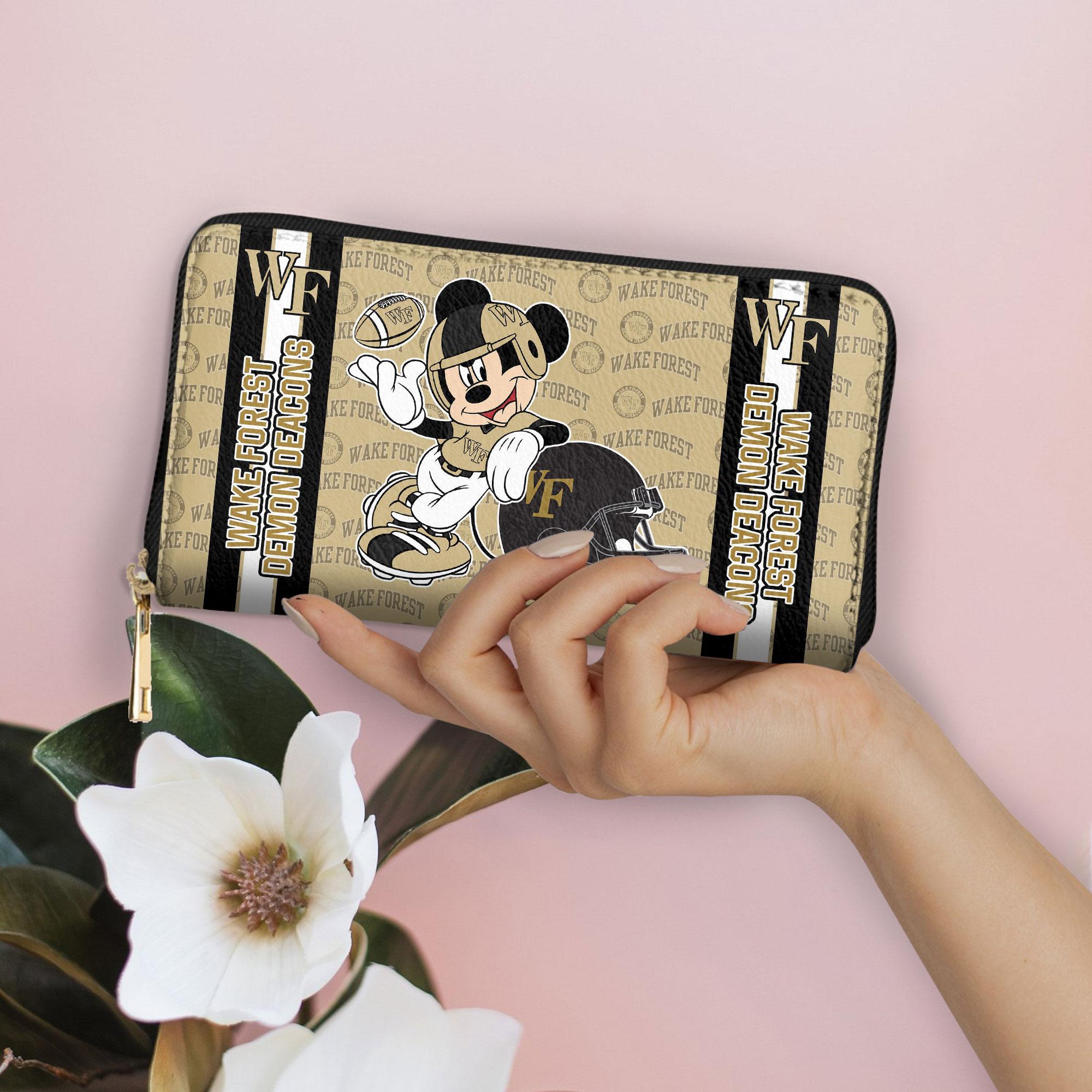 Sportswearmerch Wake Forest Demon Deacons NCAA x Mickey Women Leather Handbag For Fan