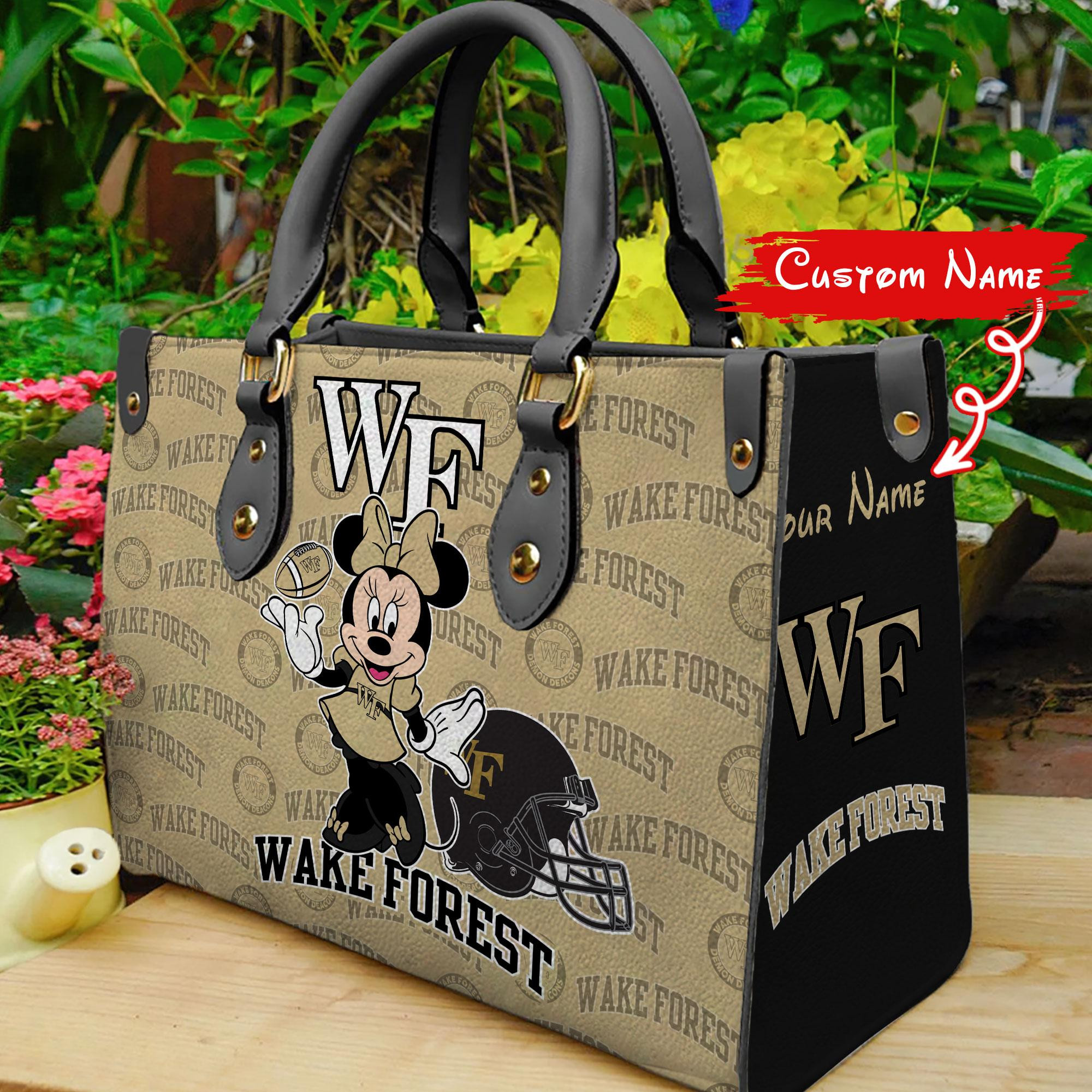 Sportswearmerch Wake Forest Demon Deacons NCAA x Minnie Women Leather Handbag For Fan