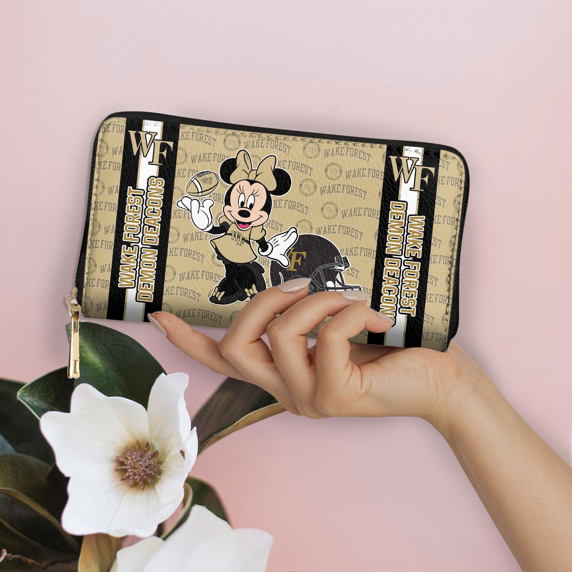 Sportswearmerch Wake Forest Demon Deacons NCAA x Minnie Women Leather Handbag For Fan