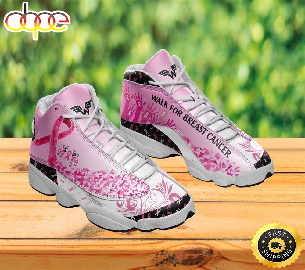 Sportswearmerch Walk For Breast Cancer Awareness Pink Ribbon and Bugs AJ13 Sneakers Shoes For Men And Women