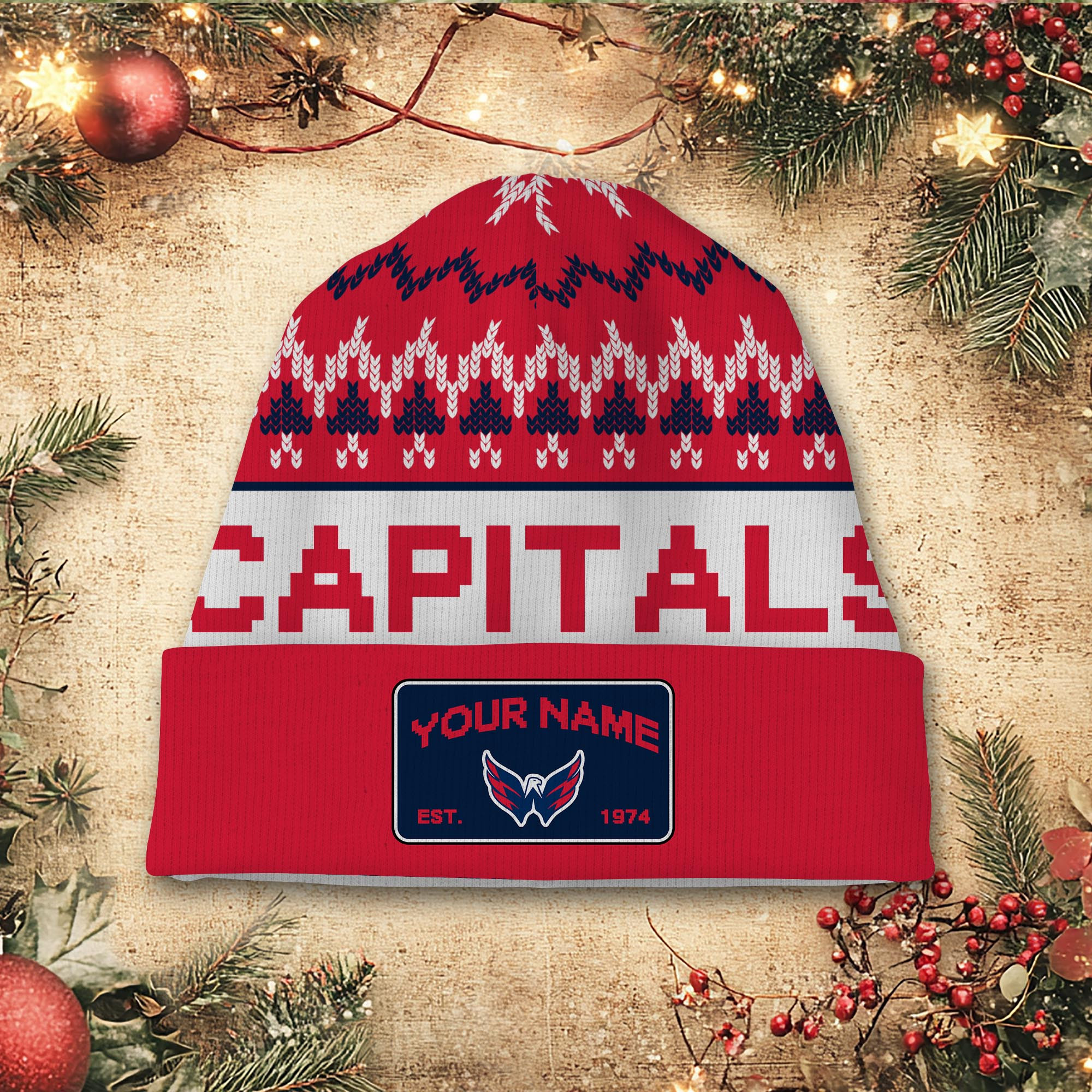 Sportswearmerch Washington Capitals NHL Christmas Beanie Hat For Fan