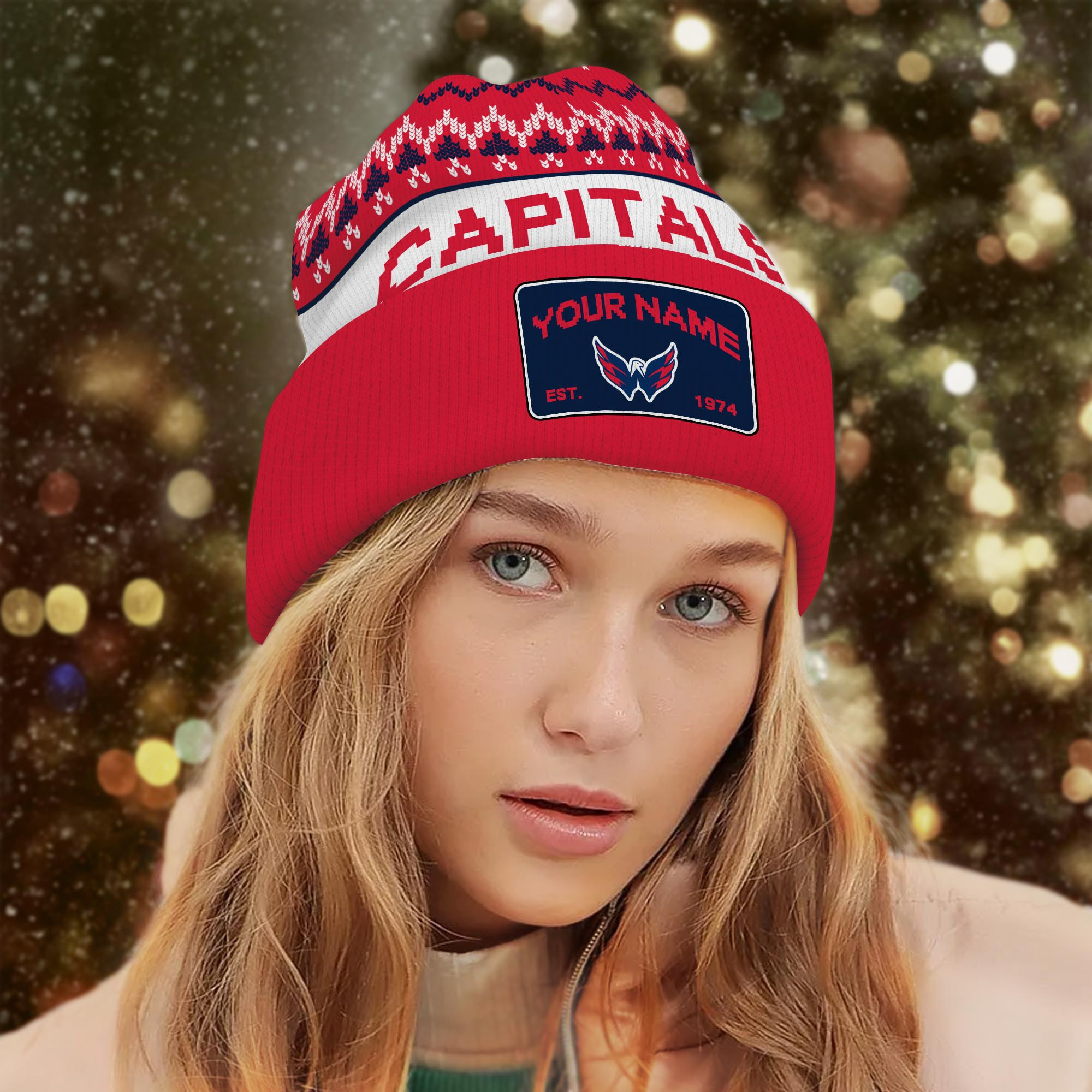 Sportswearmerch Washington Capitals NHL Christmas Beanie Hat For Fan