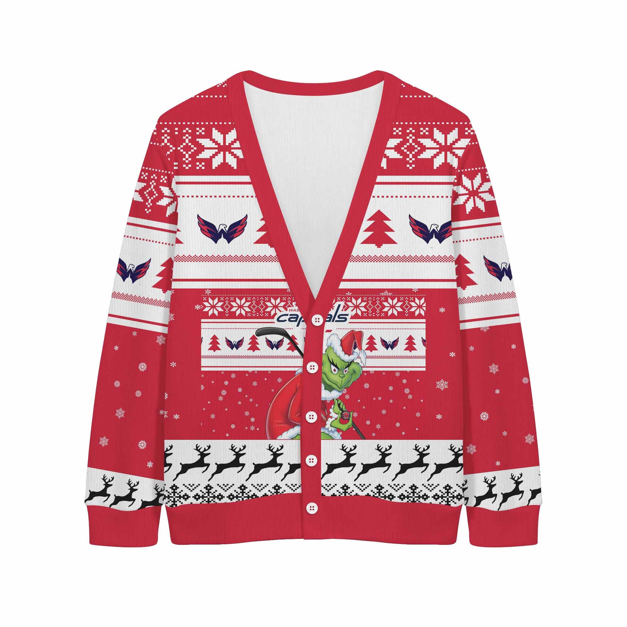 Sportswearmerch Washington Capitals NHL x Grinch Christmas Cardigan For Fan
