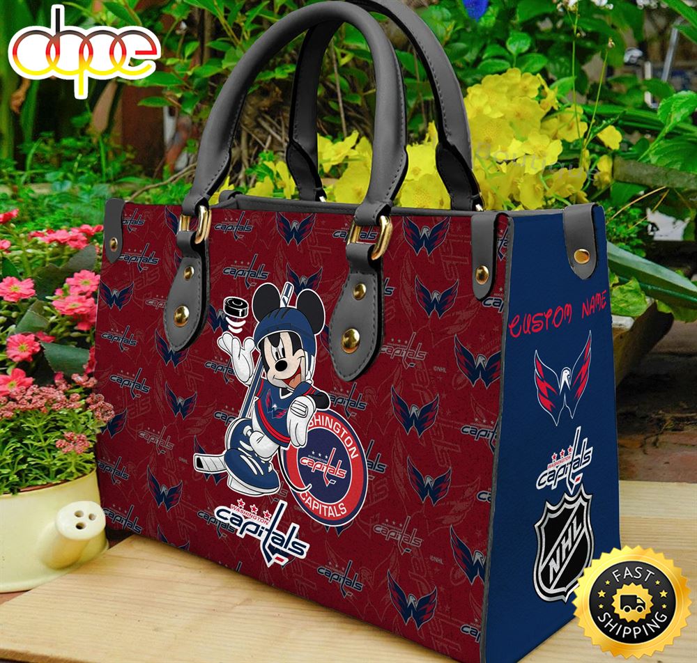 Sportswearmerch Washington Capitals NHL x Mickey Women Leather Hand Bag For Fan