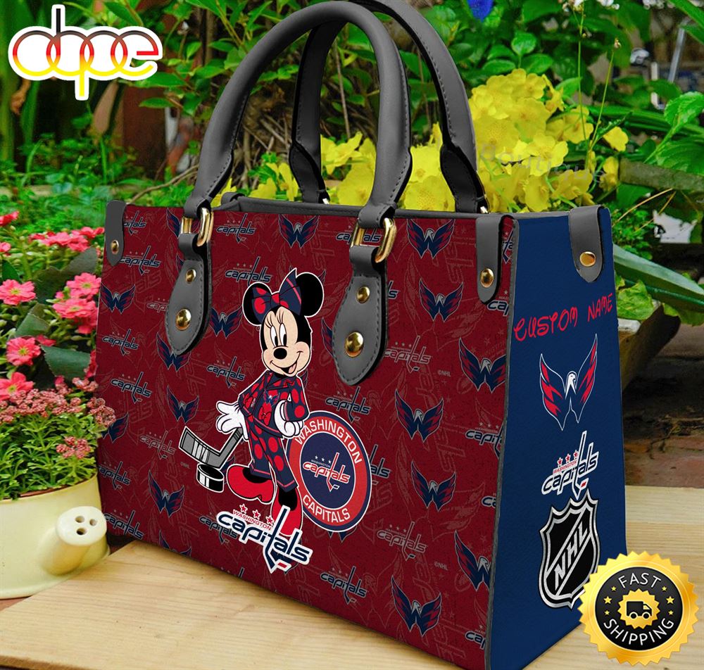 Sportswearmerch Washington Capitals NHL x Minnie Women Leather Hand Bag For Fan