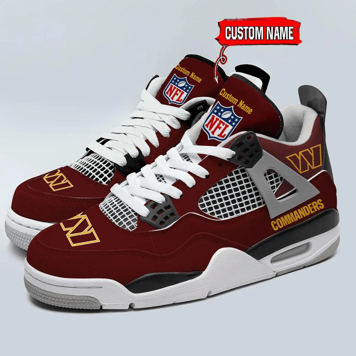Sportswearmerch Washington Commanders NFL Air Jordan 4 Sneaker AJ4 Sneakers Shoes For Men And Women